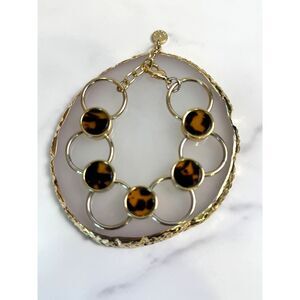 Vintage Talbots Leopard Print Disk Link Bracelet